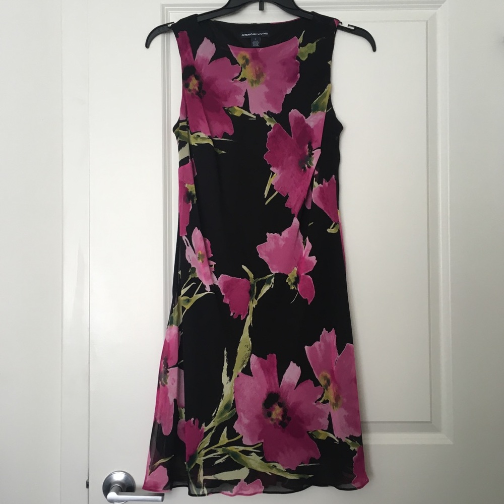 Floral Dress- pink/black